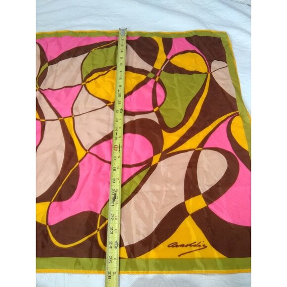 Vtg. Scarf Arnoldis? Retro Optic Psychedlic Japan 25.5" X 26" (Almost) READ - Picture 4 of 12